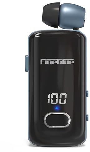 Swokely Auricolare Wireless,Cuffie con Filo Retrattile,Cuffia da Clip Aziendali,Auricolare BT5.4 Singolo Cavo Digitale a Ricarica rapida