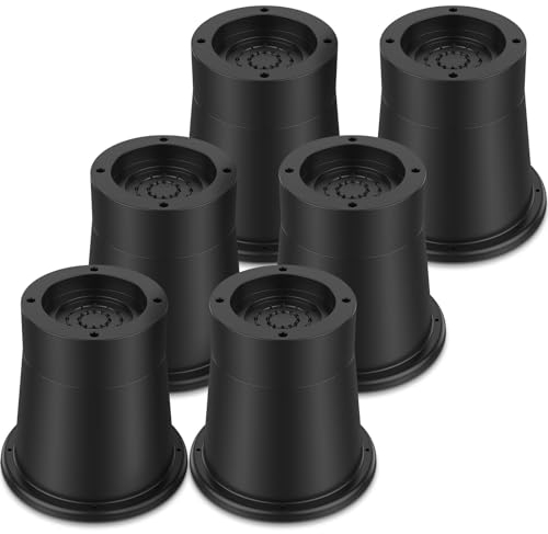 QINGLANG Lot de 6 rehausseurs de lit de 8,3 cm, rallonges de pieds de table, rehausseurs de meubles ronds en caoutchouc pour canapé, table, chaise de bureau - Supporte jusqu'à 2721,6 kg