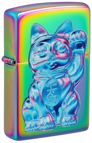 Zippo Sturmfeuerzeug - Lucky Cat, Multi Color, Color Image - Nachfüllbar - Wiederverwendbar - Windfestes Design - Geschenkbox - Made in USA