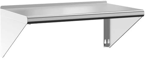 vidaXL Wandregal 75x45x31 cm Silbern Edelstahl