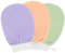 3Stück Peelinghandschuh, Exfoliating Gloves Waschhandschuh Körper Duschhandschuh Massage Peeling Handschuh Handschuhe für Körper Und Gesicht - Grün,Violett,Orange