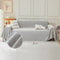 TAOTAOGO Sofaüberzug für 2/3/4 Sitzer, L-förmige Ecksofas, Fischgrätmuster Einfarbige Chenille Sofa Überwurfdecke, Waschbar Sofaüberwurf, Couchüberzug mit Quasten B Hellgrau 180x340cm