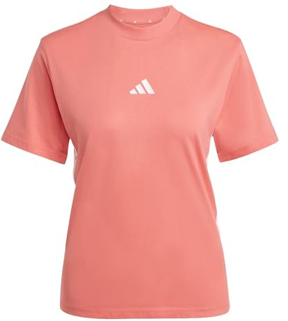 adidas Women's Essentials 3-Stripes Cotton T-Shirt, Semi Turbo/White, XL