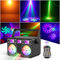 Lumière de Fête Disco LED à Double Tête 5 en 1, RGBY 15 Couleurs Combinées de Fête (avec Effet UV) Télécommande 30 Effets de Motif LED DMX, Projecteurs à Effet DJ Adaptés Mariage Festivals Club