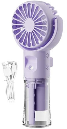 Ventilatore nebulizzatore portatile ricaricabile con USB con 4 modalità, umidificatore da tavolo per raffreddamento estivo, ideale per uso interno ed esterno a casa, appartamento, dormitorio