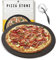 Piedra de pizza de cerámica de 15 pulgadas con superficie antiadherente, incluye cortador de pizza, libre de suciedad y fácil de limpiar, ideal para horno, parrilla y horno (negro)