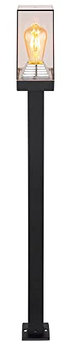 Bollard Light E27 Path Lights Outdoor Black Outdoor Lights Garden Floor Lamp Die-Cast Aluminium Clear Plastic 1x E27 L x W x H 10 x 100 cm