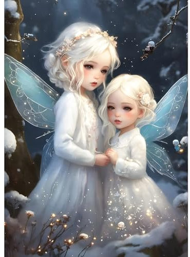 GDYEEH Engel-Baby Diamond Painting Erwachsene, 5D Flügel Diamant Kunst Bilder Anfänger, DIY Runder Vollbohrer Traumland Diamanten Malerei Stickerei Kreuzstich Geschenke Home Wand Dekor 30x40cm