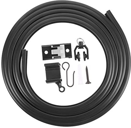 ABOOFAN 1 Satz Vorhangschiene Gebogene gardinenstange Deckenschiene Spuren raumtrenner trennwand Vorhang schiene Gardinenstangenhalterung Vorhänge für Schienensystem Äußeres PVC Black