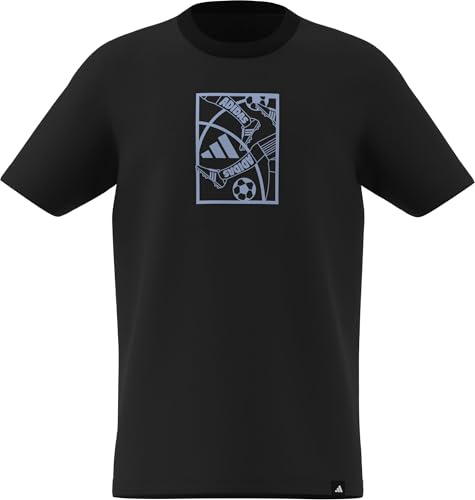 adidas Unisex Kids Football Graphic T-Shirt JUNIOR, Black, 15-16 Years
