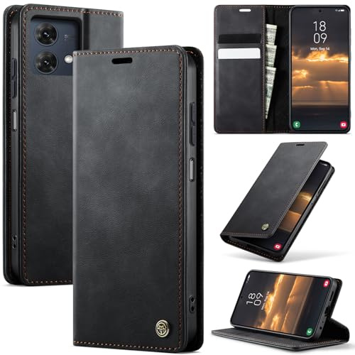 owlhold Funda para Motorola Moto g84 5G,Funda Avanzado PU Piel [Tarjetas y Billetera][Soporte Plegable][Cierre Magnético] Antigolpes Libro Case Carcasa para Motorola Moto g84 5G -Negro