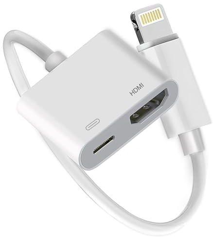 Apple MFi Certified Digital AV Adapter, Lightning to HDMI Converter for iPhone 14 13 12 11 X 8 7 to TV/Projector/Monitor