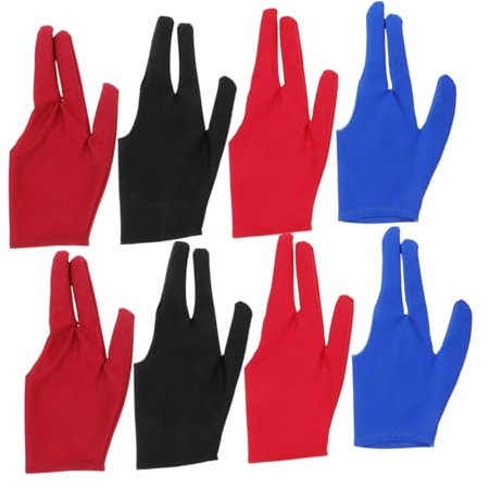 Toyvian 8-Teiliges Set Queue-Sporthandschutz fingerhandschuhe Billard zubehör Billard Handschuh Blau für Bausatz DREI Billardhandschuhe Linke Hand Yoyo-Handschuh Hochelastischer Spandex