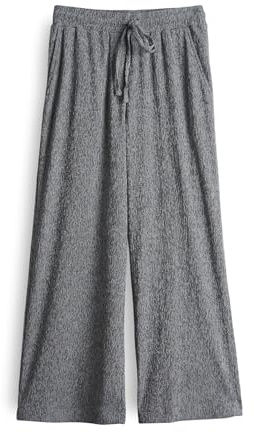 OPUS Damen Stoffhose | Culotte MILENI Crinkle Two-Tone Wide mit Komfortbund Coal Blue, 40