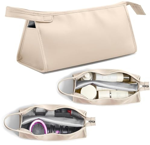 Norhogo 1 pcs Beige Reise Tasche für Dy-son Airwrap Styler und Lockenwickler, Tragbare Aufbewahrungstasche für Haartrockner, Haartrockner Reisetasche für Styler Kompatibel mit Sh-ark/Dy-son Supersonic