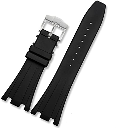 PAGUON Uhrenarmband für AP 15703 15710 26703 Royal Oak Offshore Kautschukarmband 28 mm Herren schwarzes Armband Faltschließe mit Werkzeug