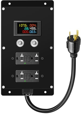 20A Portable Power Center with LCD Meter, Dual GFCI Generator Box