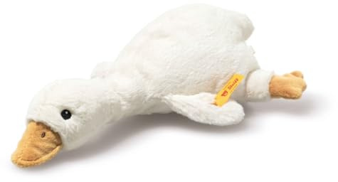 Steiff Kuscheltier Gilda Gans mit Rassel, Süßes Stofftier, Jungen, Mädchen & Babys ab 0 Monaten, Friends, Plüschtier 21 cm, Weiß, 242854