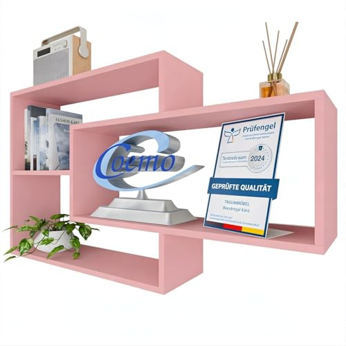 TRAUMMÖBEL Wandregal Bücherregal Holz Hängeregal Schweberegal, Rosa | Schlafzimmer und Küche