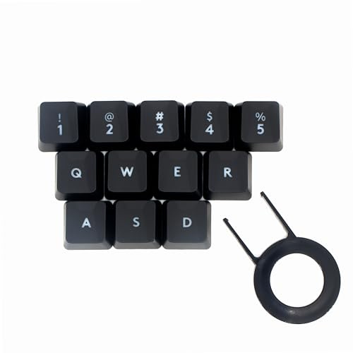 GNAFETS Gaming Keycaps Replacement Compatible with Romer-G Switch Logitech G310 G413 G613 G810 K840 G910 Mechanical Keyboard (Black / 12 Keys)