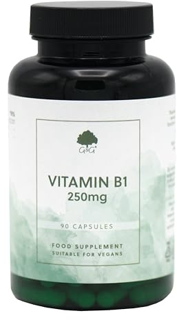 Vitamin B1 Thiamine HCl 250mg - 90 Vegan Capsules - Non-GMO, Made in the UK - G&G Vitamins
