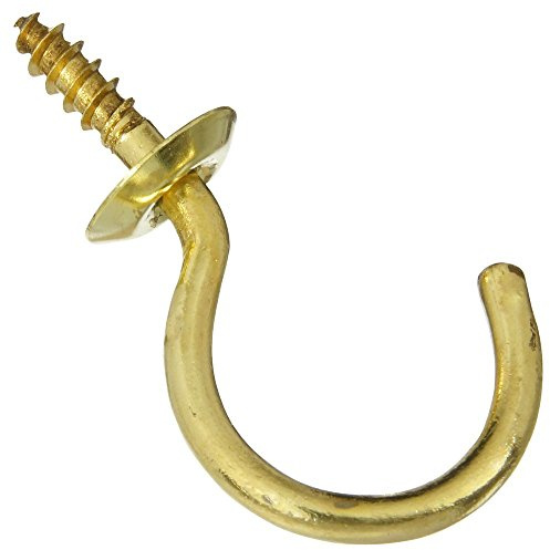 National Hardware N119-701 V2021 Cup Hooks in Solid Brass, 2 Pack