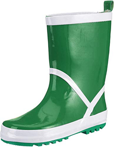 Playshoes Kinder Gummistiefel aus Naturkautschuk, trendige Unisex Regenstiefel mit Reflektoren, Grün (grün 29), 184310, 20/21 EU