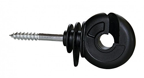 Kerbl 100 Stück Ringisolator kompakt schwarz verzinkte durchgehende Stütze 5,3 mm