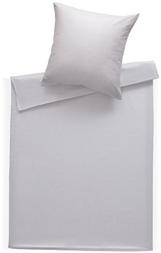 Bettwaesche-mit-Stil Mako Satin Damast Bettwäsche Streifen 2mm weiß in vielen Größen (weiß, 135cm x 200cm + 80cm x 80cm)