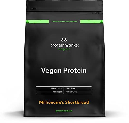 Protein Works - Vegan Protein Powder, Millionaire's Shortbread, 33 Servings, 100% Plant Based & Natural, Premium Multi-Protein Blend, Low Fat Shake, Low Calorie Shake, 1kg