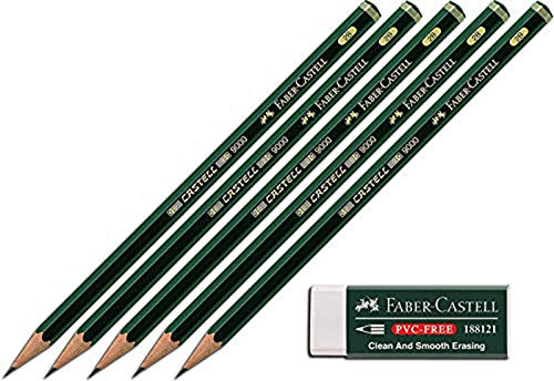 Faber-Castell 188121 - Radierer 7081 N PVC-Free, Kunststoff (Bleistifte 2B + Radierer, weiß)