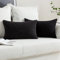 MIULEE 2er Set Kissenbezüge Dekokissen Körnig Dekorativ Kissenbezug Kissenhülle Sofakissen Deko Bezug Weich Zierkissen Kissen für Wohnzimmer Schlafzimmer 30x50cm Schwarz