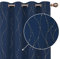 Deconovo Navy Curtains, Gold Dotted Line Foil Printed Blackout Curtains, Thermal Insulated Curtains, Eyelet Curtains for Living Room, 46 x 72 Inch(Width x Length), Navy Blue 2 Panels