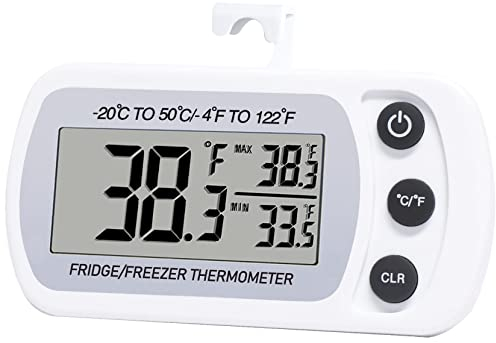 Termometro digitale per frigorifero, grandi cifre, temperatura massima e minima, confezione da 3 3 pezzi.