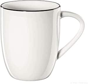 EKM Living ASA Henkelbecher, ligne noire LIGNE d. 8,5 cm, h 9 cm, 0,35l 1913113 ! Vorteilsset beinhaltet 4 x den genannten Artikel und Set mit 4 Edelstahl Strohhalme