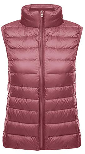 Doudoune Legere sans Manche Femme Duvet Courte Gilet Doudoune Légère Fine sans Manches Femme Grande Duvet Femme Manteau Plume sans Manche Femme Veste Matelassée sans Manches Femme Hiver Chaude Rose S