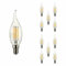 TEKLED® C35 Tail Filament Vintage LED Bulbs | Flame Tip E14 Small Edison Screw | Energy Saving 4W Light Bulb 40W Equivalent | NONDIMMABLE Clear 2700K 470LM | 10-Pack | Warm White