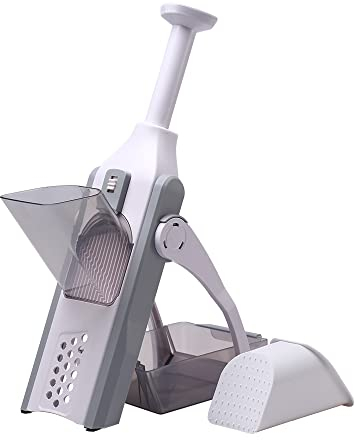 Wehouseware® Cortador de Verdura Multifuncional con Cuchillas de Acero Inoxidable, Mandolina de Cocina Manual, Espirilizador Cortador de Verduras para el Chef y el Hogar