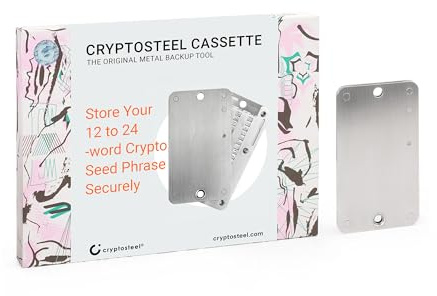 Cryptosteel Cassette Solo – Metall-Sicherung & Seed Backup für 24 Wörter, Passwörter & PINs – Feuerfest, Wasserdicht, Korrosionsbeständig – Kompatibel mit Ledger, Trezor, Krypto Wallets & mehr