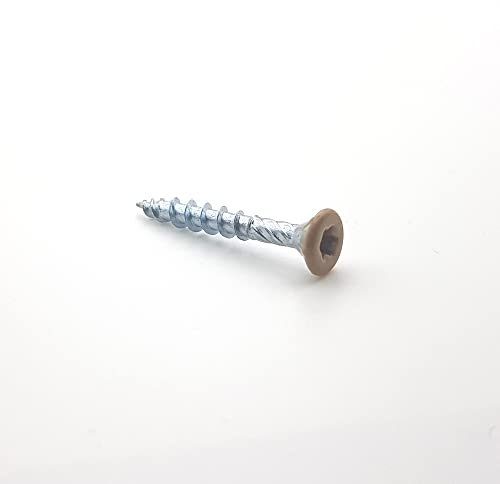 Vis bois tête fraisée 4x30 mm couleur bois chêne pin acier zingué Tx par 100