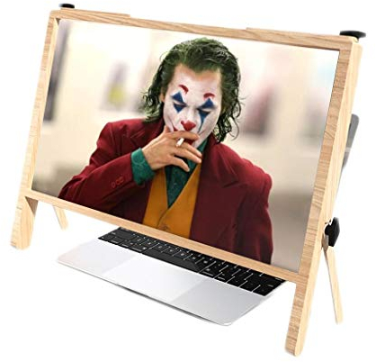 KITCISSL 21 Zoll Laptop Bildschirm Lupe Erweiterungshalterung, Notebook Zoom HD 3D Film Verstärker für Filme-Spiel Erhöht Laptopständer Display-vergrößerer Lupen für Computer (Color : Bruin)