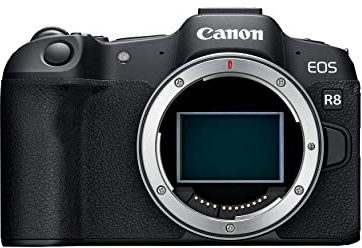 Canon EOS R8 Mirrorless Camera Body, Full‑Frame CMOS Sensor, 24.2 Megapixels, 4K 60p Video, Dual Pixel Autofocus II, Lightweight Camera for Content Creation, Photography and Vlogging, Black