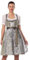 Dirndlwelle Dirndl Damen Midi,Dirndl Grau Grün,Dirndlkleider Damen Schuhe Einzeln Spitzenschuerze inkl. Schürze Oktoberfest Gr.40