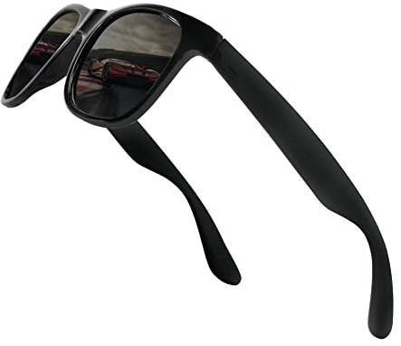 URAQT Sonnenbrille, Schwarze Retro Vintage für Herren Damen, Rahme Ultra Leicht Brille mit UV 400 Schutz, Unisex Mode Sunglasses zum Golf Fahren Angeln Reisebrille Outdoor Sport(Grau)