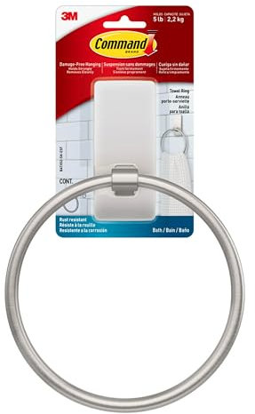 Command Towel Ring [Removable]: 1 Ring (Satin Nickel)