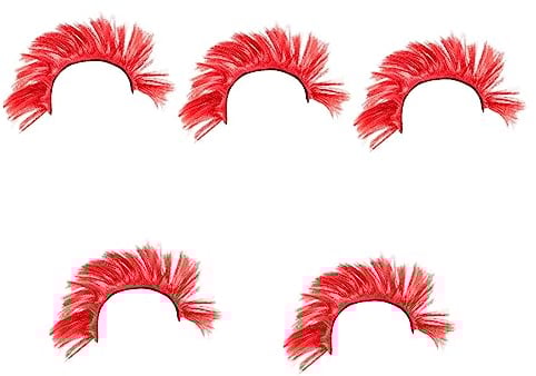 Toddmomy 5pcs Motorcycle Helmet Decoration Cutlery Holder Biking Accessories Helmet Props Bird Cage Cake Stand Snowboard Helmet Motorcycle Helmet Wig Decor Hair Mold Pet Chemical Fiber Red