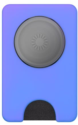 PopSockets: PopWallet+ für MagSafe - Inklusive Adapterring für MagSafe - Kartenhalter mit integriertem austauschbarem PopTop für Smartphones und Hüllen - Neo Noir