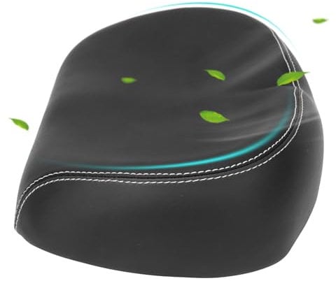 HERCHR Sedia Bici, Sella per Bicicletta Confortevole Imbottita in Pelle PU Allarga Il Cuscino in Schiuma di Ricambio per Sella Larga per Bici da Strada/Montagna/Pieghevole(Nero)