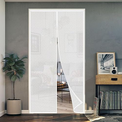 AQKaki Magnétique Rideau de Porte Isolant Thermique, EVA Isolation Thermique Porte Imperméable CoupeVent Fermeture Automatique Rideau Thermique Isolant Anti Froid Cuisine Balcon Chambres-95x145cm