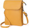 GEEADNB Kleine Crossbody-Taschen für Frauen PU-Leder Handy Portemonnaie mit Schulterriemen (Gelb)